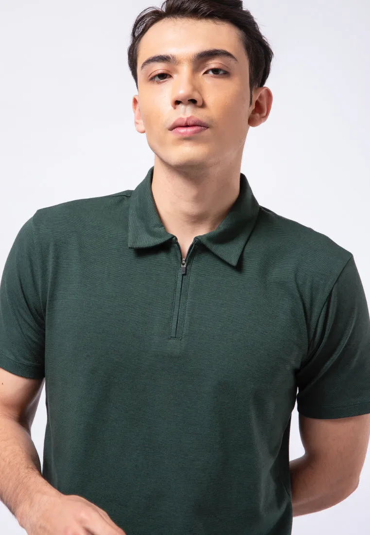 Polo Shirt with Zipper Details