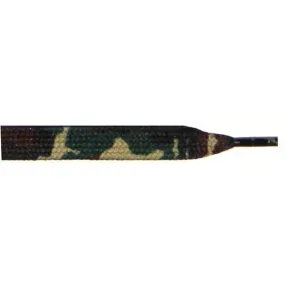 Printed 9/16 Flat Laces - Olive Camouflage (12 Pair Pack) Shoelaces