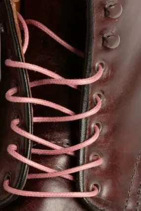 Round Vintage Pink Waxed Cotton Bootlaces