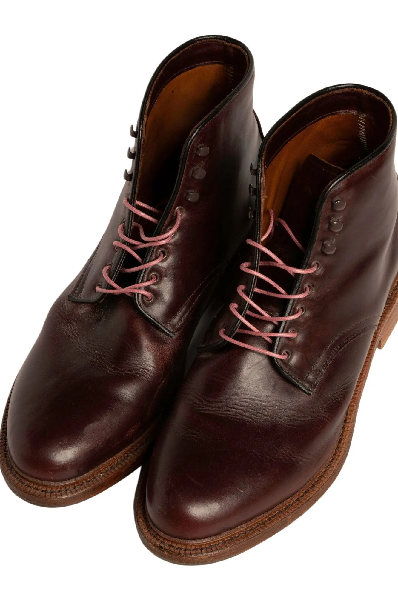 Round Vintage Pink Waxed Cotton Bootlaces