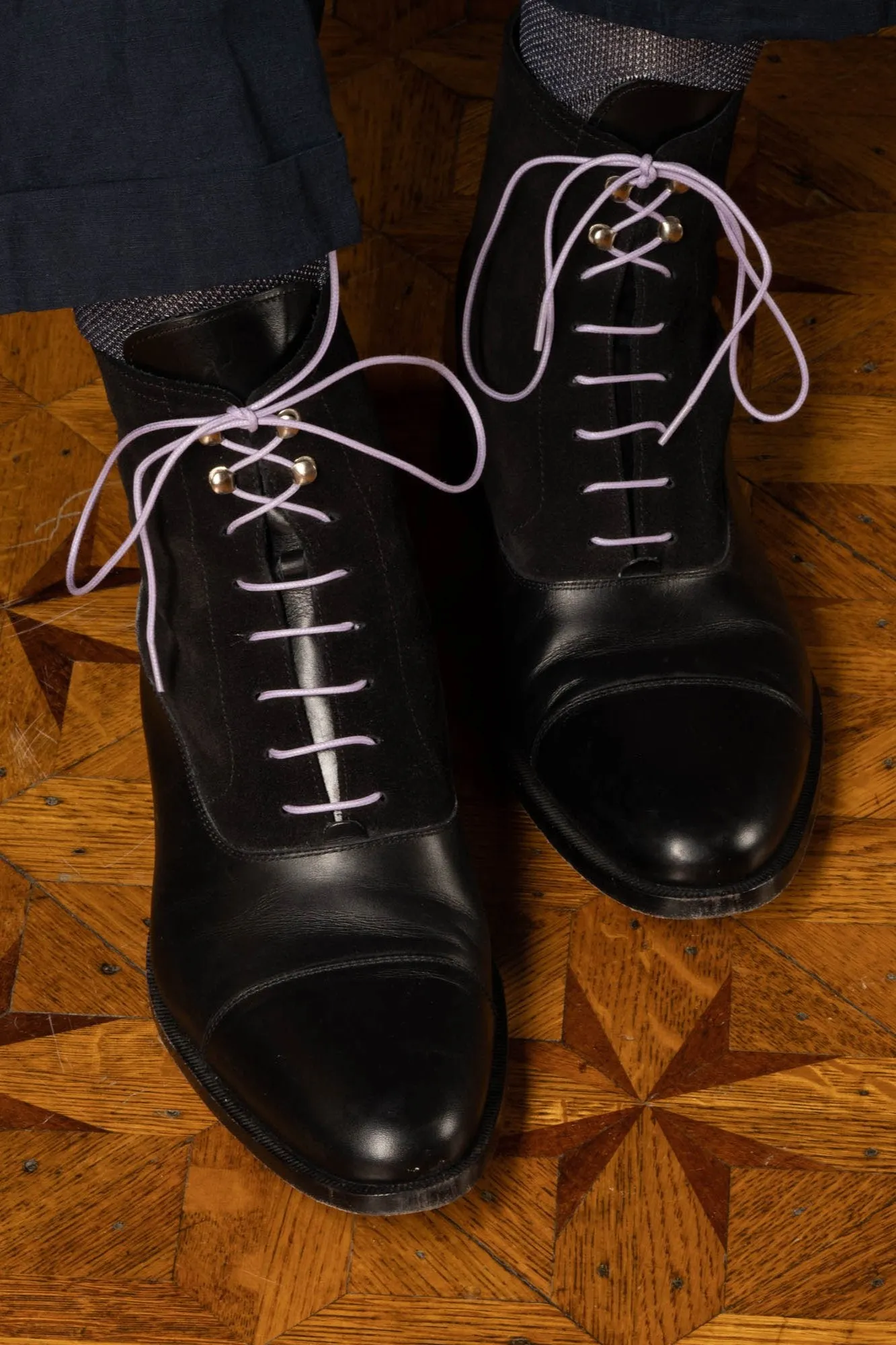 Round Violet Waxed Cotton Bootlaces