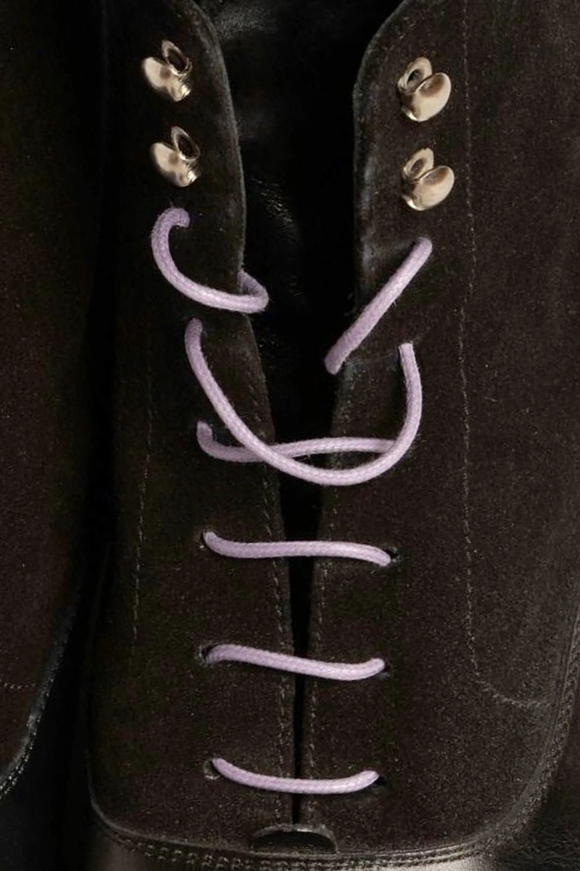 Round Violet Waxed Cotton Bootlaces