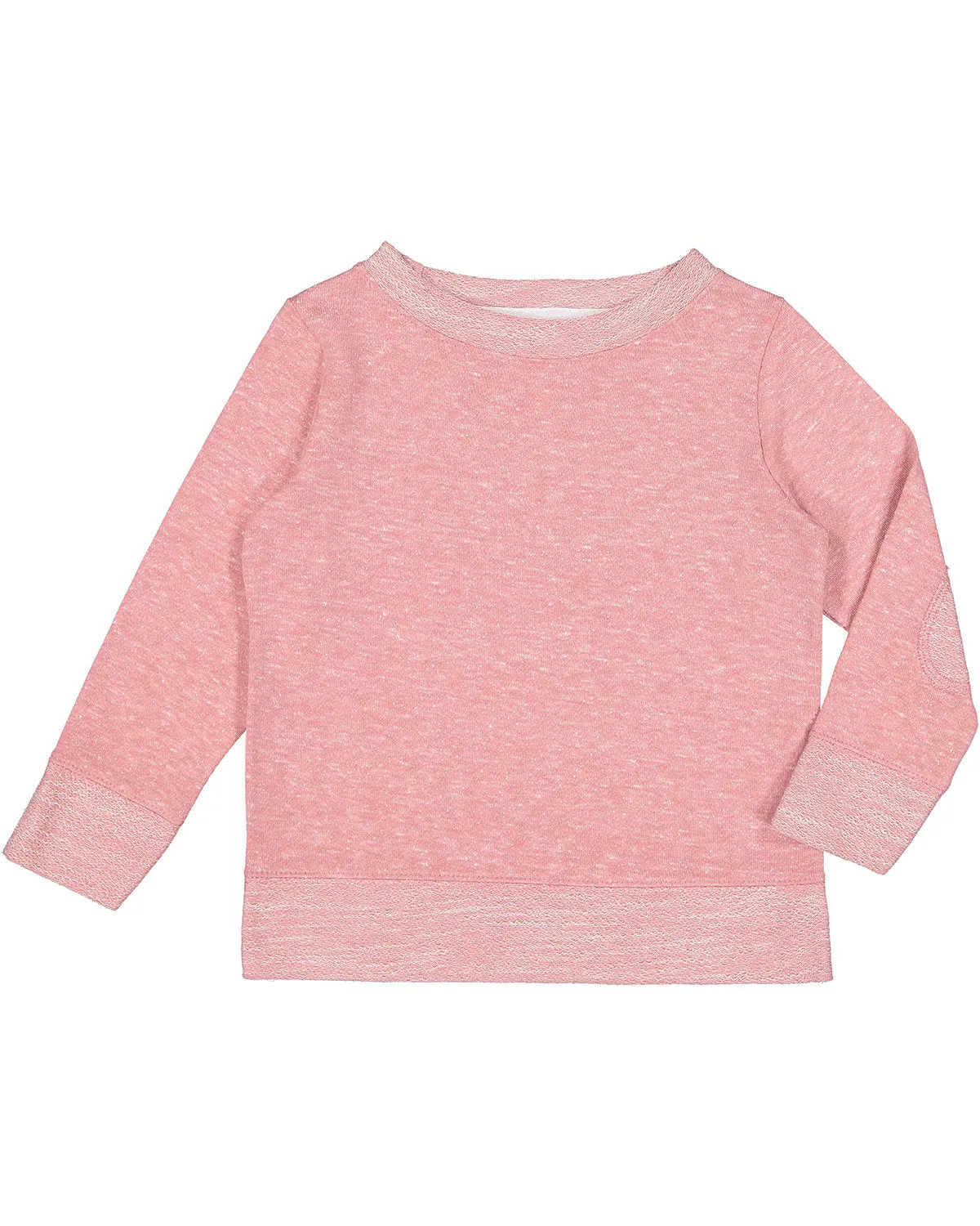 RS3379 Rabbit Skins Toddler Harborside Melange French Terry Crewneck with Elbow Patches