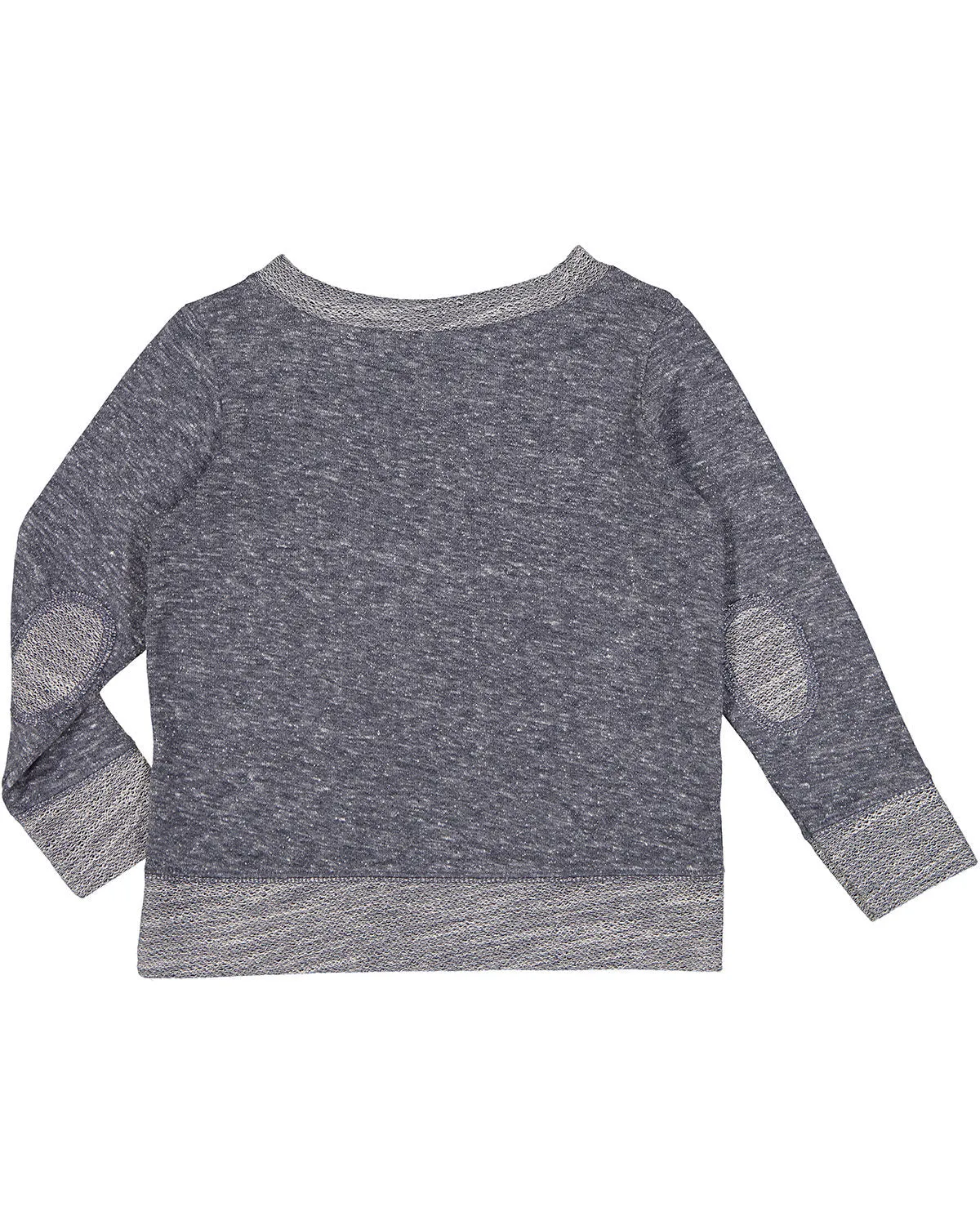 RS3379 Rabbit Skins Toddler Harborside Melange French Terry Crewneck with Elbow Patches