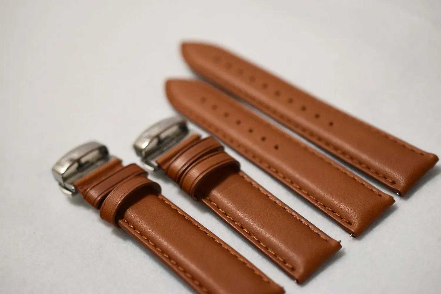 Saddle Aged Leather Watch Strap - Large