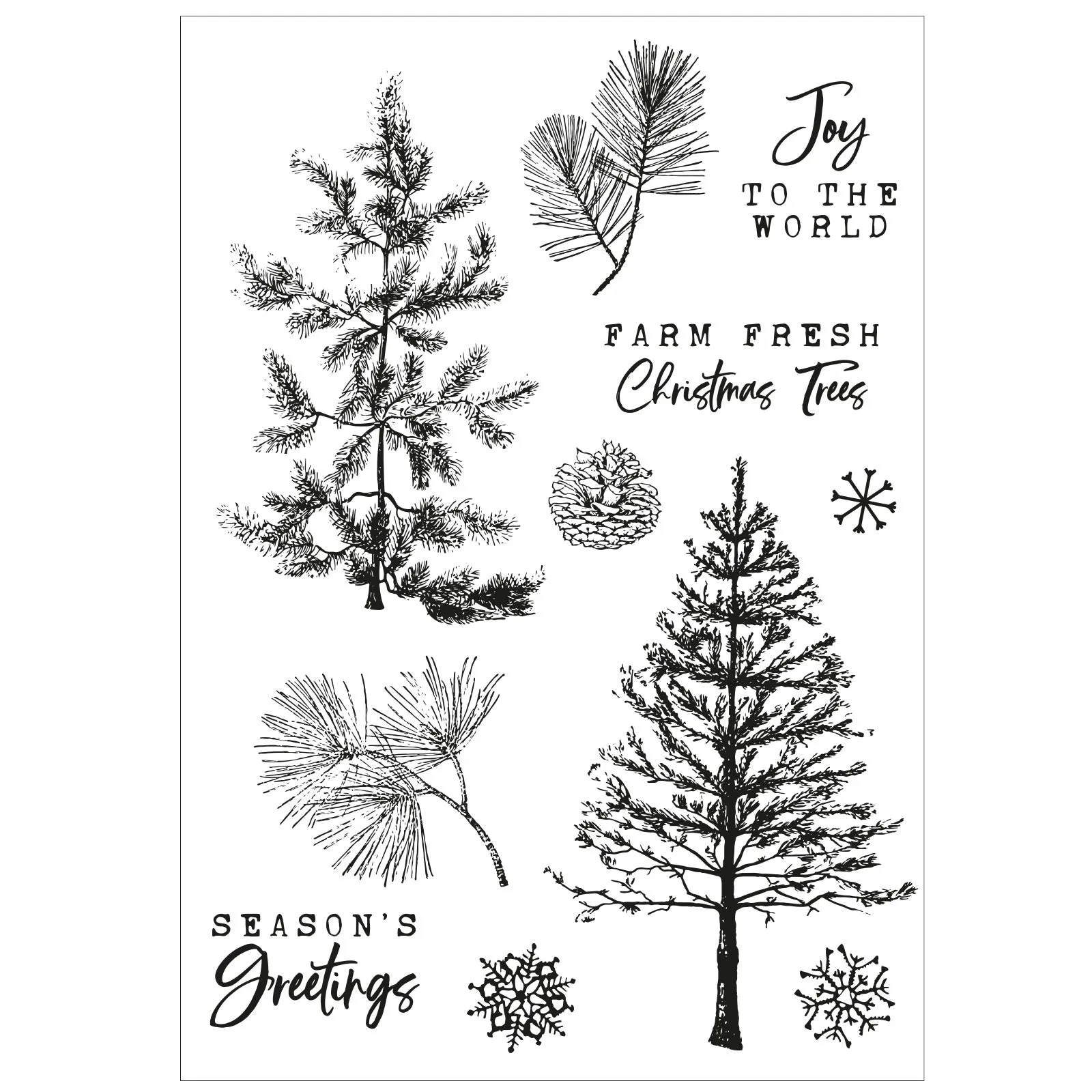 Sizzix A5 Clear Stamps 16PK w/5PK Framelits Die - Pine Holidays by 49 and Market