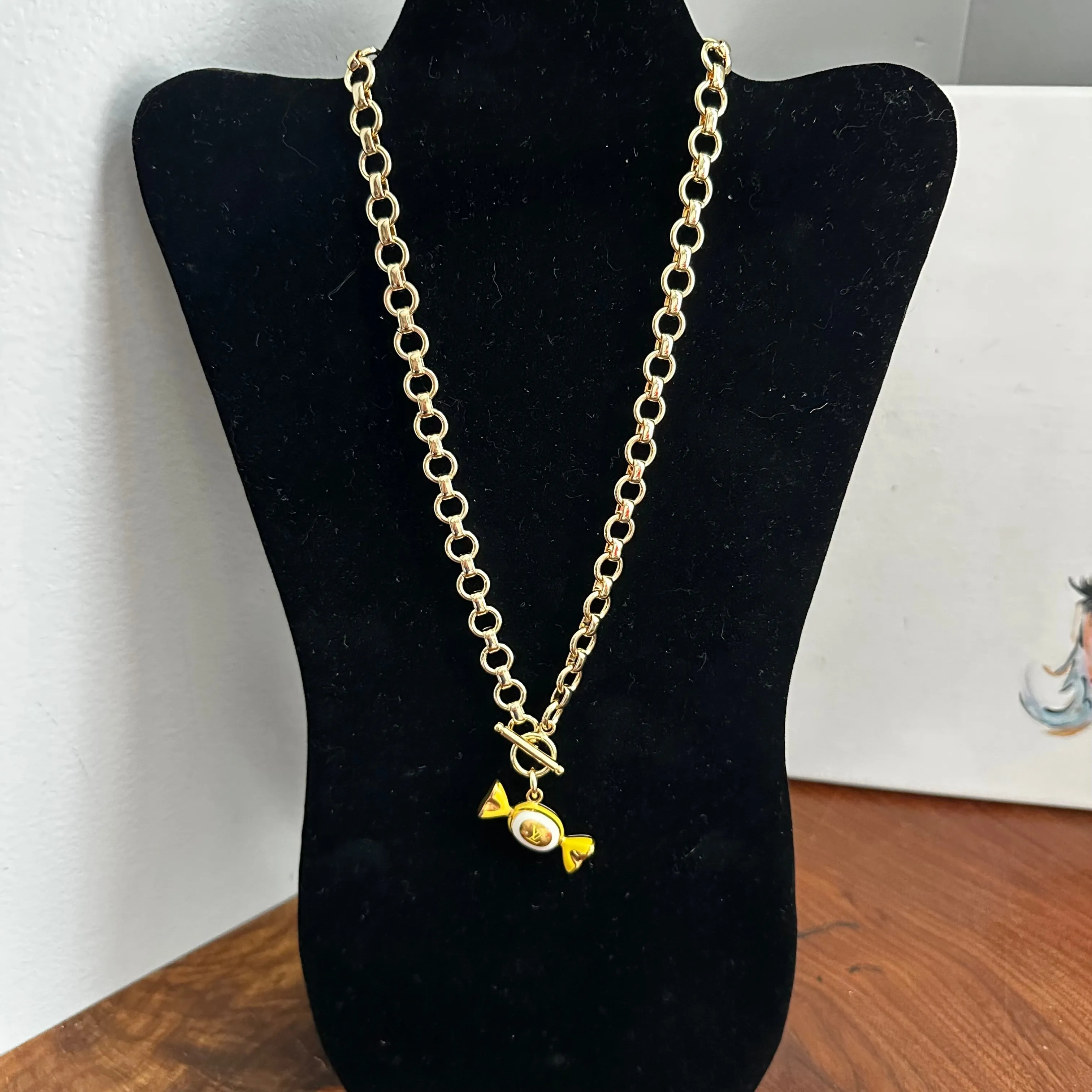 Sweet Like Candy - LV Charm Necklace with GF Link Chain