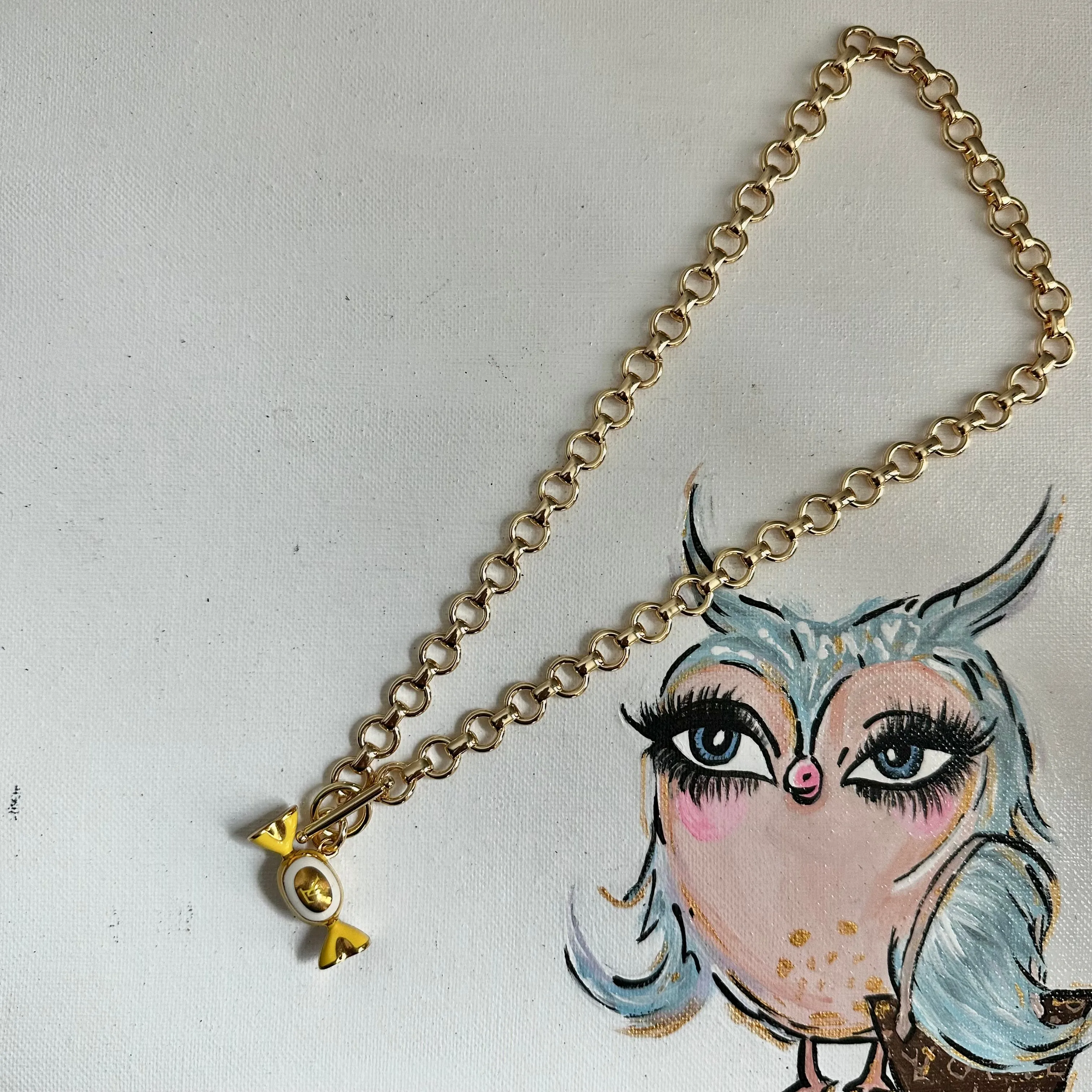 Sweet Like Candy - LV Charm Necklace with GF Link Chain