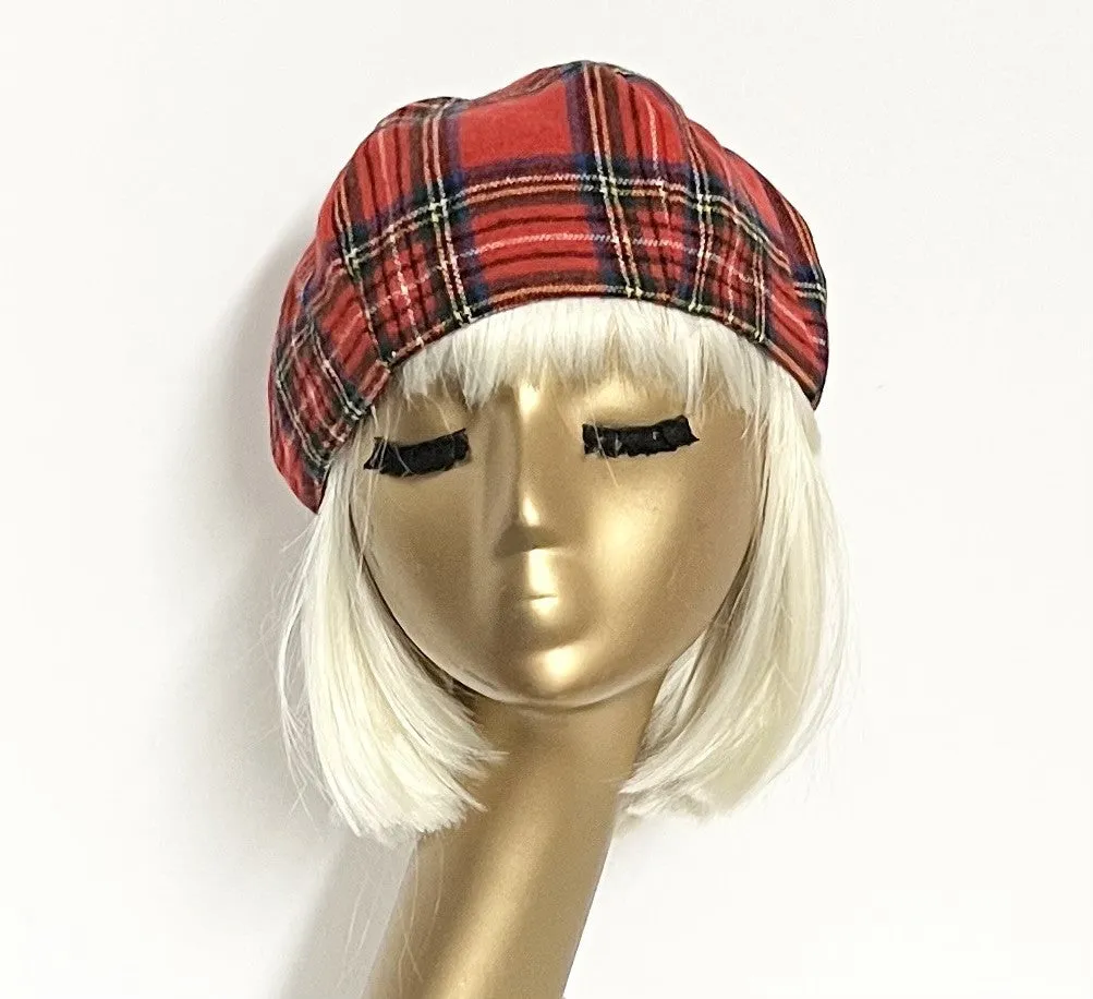 Tartan Plaid Beret Hat