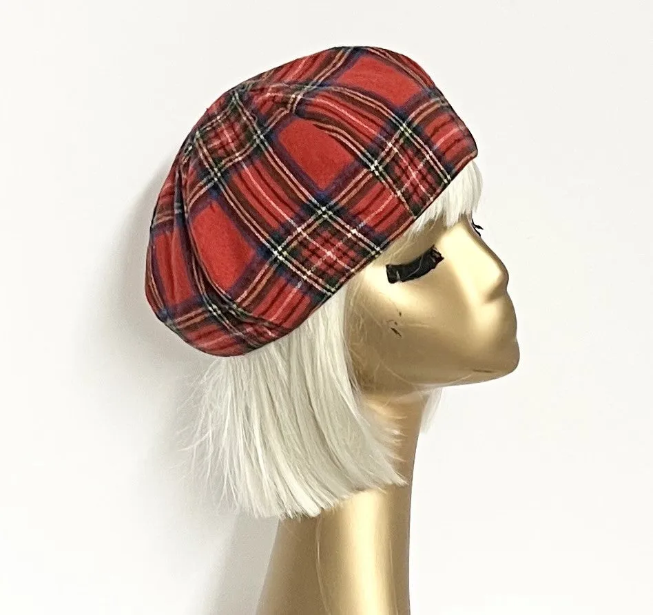 Tartan Plaid Beret Hat