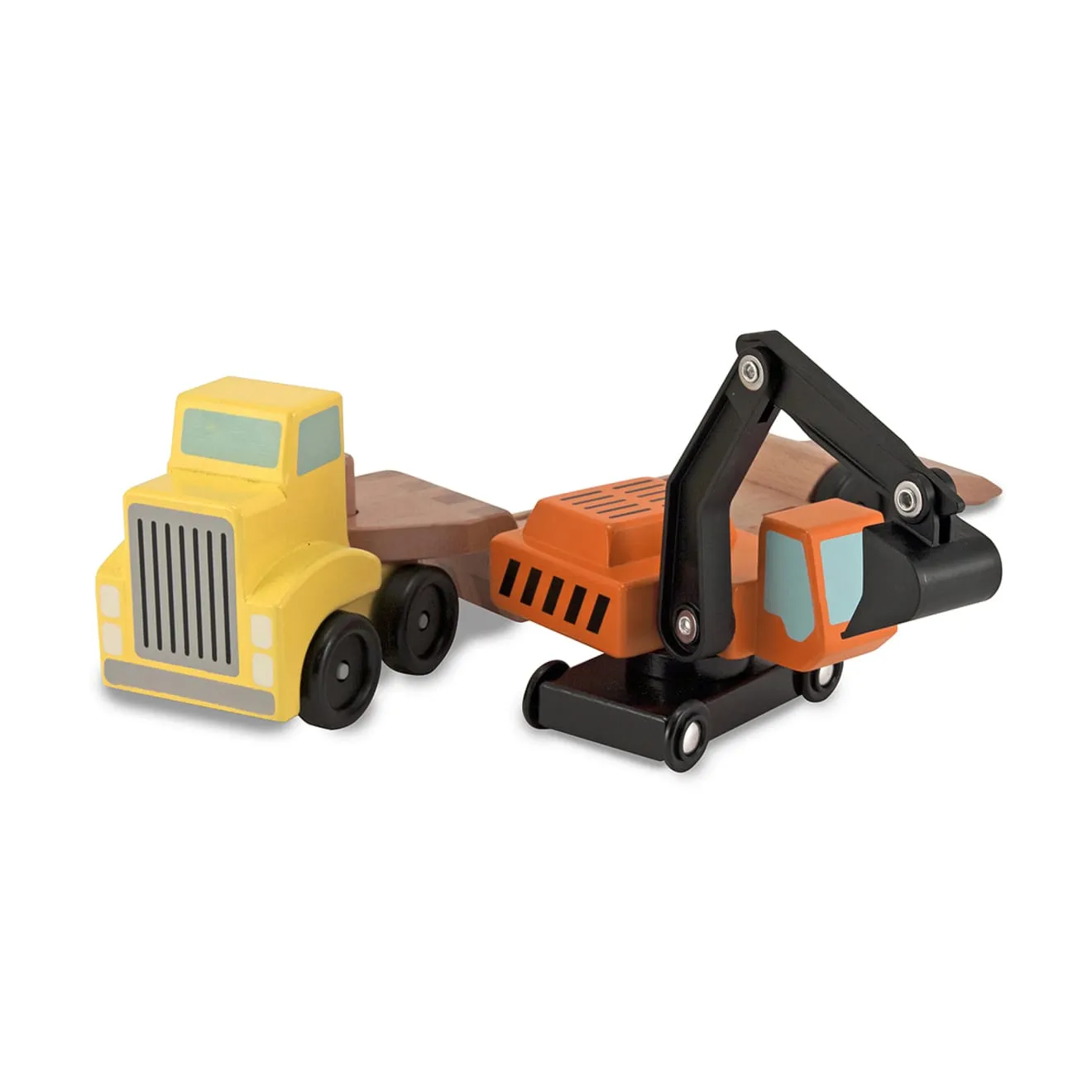 Trailer & Excavator Wooden Vehicles Play Set