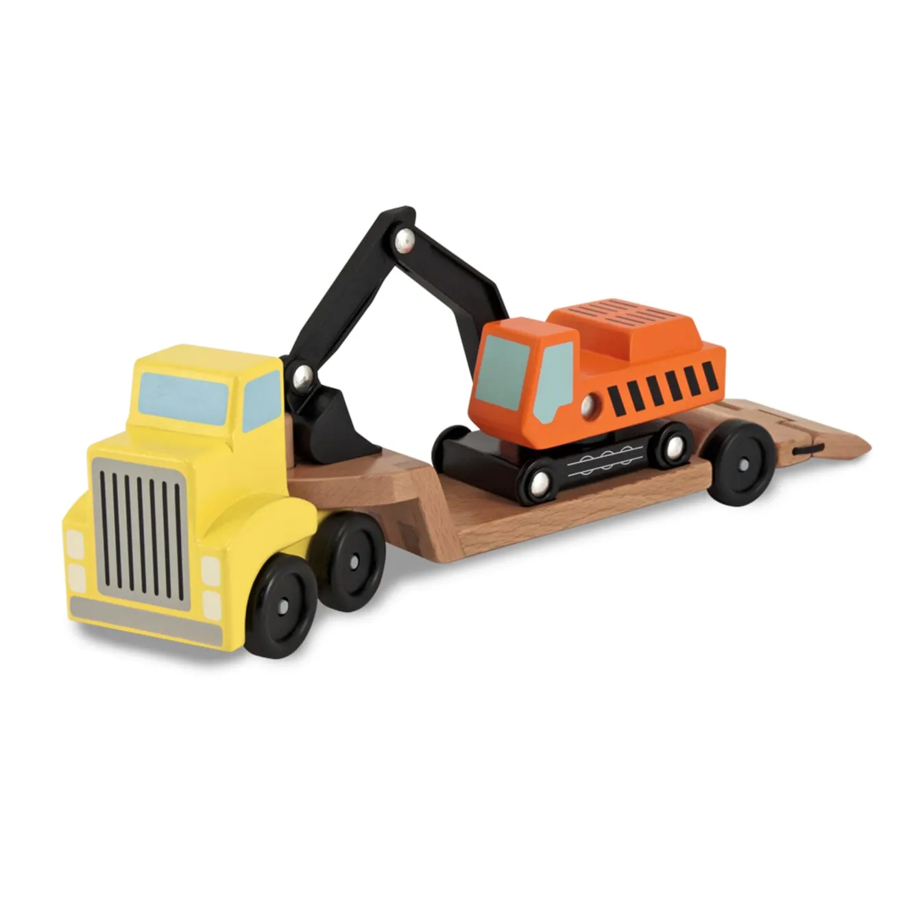 Trailer & Excavator Wooden Vehicles Play Set