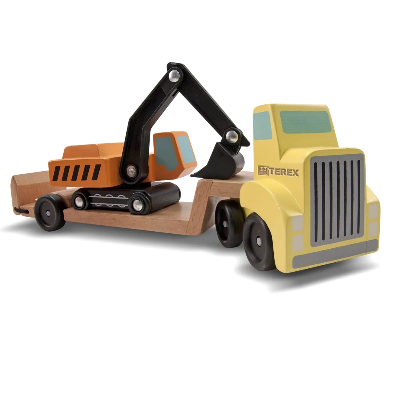 Trailer & Excavator Wooden Vehicles Play Set