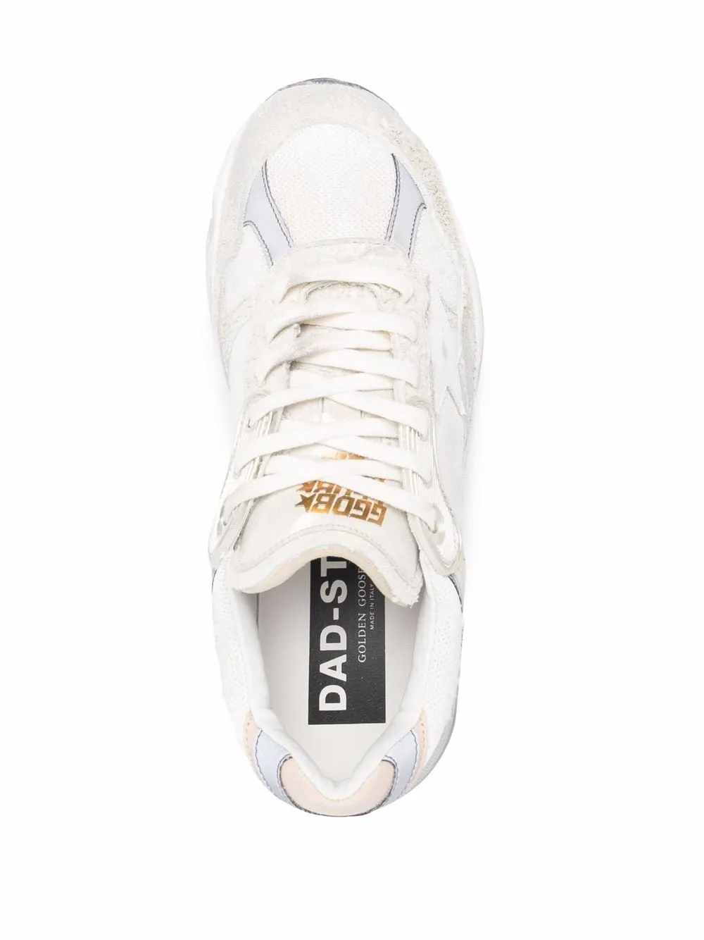 WHITE LEATHER LACE-UP SNEAKERS