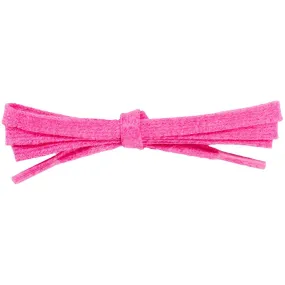 Wholesale Waxed Cotton Flat Dress Laces 1/4 - Hot Pink (12 Pair Pack) Shoelaces