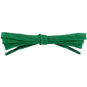 Wholesale Waxed Cotton Flat Dress Laces 1/4 - Kelly Green (12 Pair Pack) Shoelaces