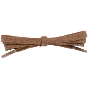 Wholesale Waxed Cotton Flat Dress Laces 1/4 - Light Brown (12 Pair Pack) Shoelaces