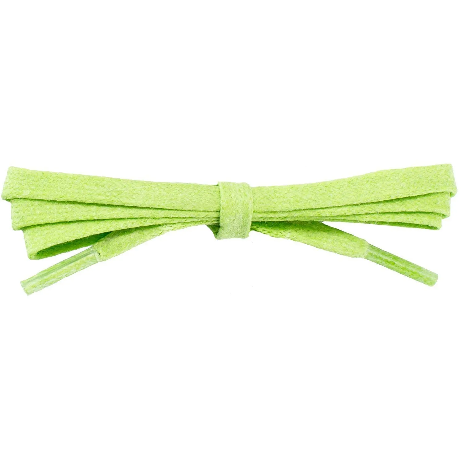 Wholesale Waxed Cotton Flat Dress Laces 1/4 - Lucky Lime (12 Pair Pack) Shoelaces