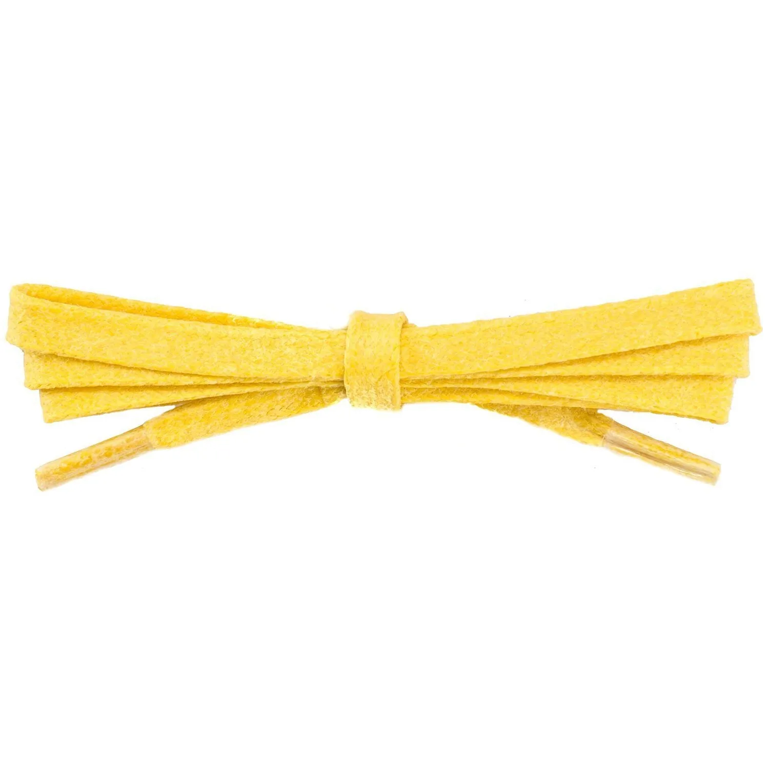 Wholesale Waxed Cotton Flat Dress Laces 1/4 - Yellow (12 Pair Pack) Shoelaces