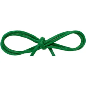 Wholesale Waxed Cotton Thin Round Dress Laces 1/8 - Kelly Green (12 Pair Pack) Shoelaces