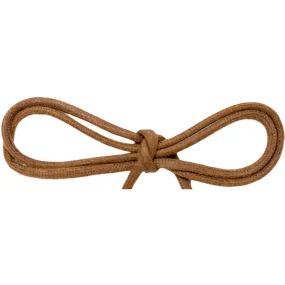 Wholesale Waxed Cotton Thin Round Dress Laces 1/8 - Light Brown (12 Pair Pack) Shoelaces