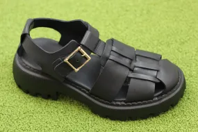 Womens Posey Sandal - Black Leather